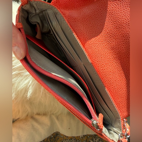 Chanel Half Moon Wallet on Chain Orange Caviar Leather Silver Hardware - Picture 8 of 10